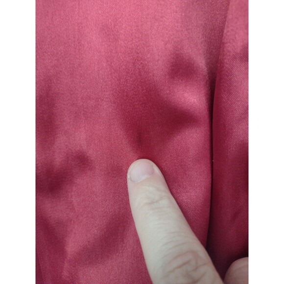 Red Suede Washable Full Zip Poncho / Cape W Pockets Drawstring & Hood One Size - Picture 15 of 15